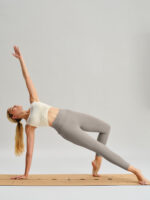 Beige Mesh Cross-Front Tank Top - Light Support - Image 4