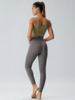 Green Mesh Cross-Front Tank Top - Light Support - Image 3
