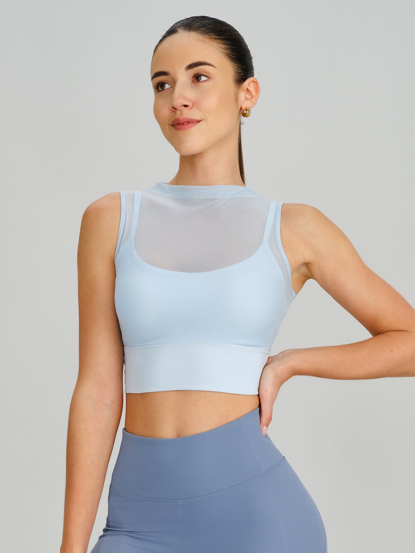 women_s-knitted-nylon-yoga-tank-tops-sustainable-yoga_tops-od1u6v Light Blue Mesh Panel Mock Neck Tank Top - Image 1