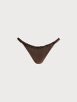 Dark Coffee Ruffled Bikini Bottom - Image 11