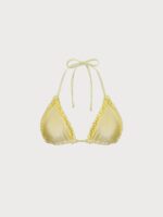 Yellow Ruffled Halter Triangle Bikini Top - Image 6