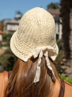 Khaki Bow Straw Hat