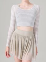 Apricot Stripe Long Sleeved Top - Light Support - Image 5