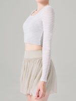 Apricot Stripe Long Sleeved Top - Light Support - Image 7