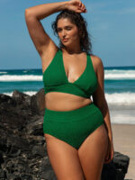 Green High Waisted Plus Size Bikini Bottom - Image 3