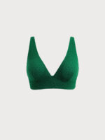 Green V-Neck Plus Size Bikini Top - Image 5
