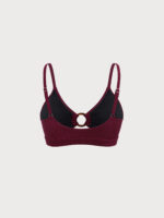Burgundy Jacquard O-Ring Plus Size Bikini Top - Image 6