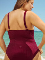 Textured Plus Size One-Piece Swimsuit - Image 5
