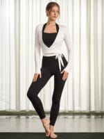White Long Sleeve Strappy Yoga Wrap Jacket - Image 5