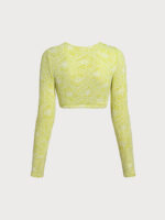 Long Sleeves Textured Crop Surf Top - Image 7