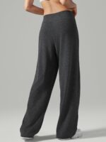 Black Drawstring Wide Leg Lounge Pants - Image 3