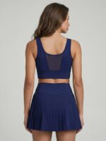 Navy Pleated High-Waist Skirt - Image 6
