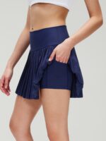 Navy Pleated High-Waist Skirt - Image 4