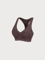 Coffee V Neck I-back Sports Bra - Image 11