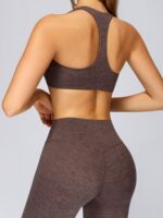 Coffee V Neck I-back Sports Bra - Image 7
