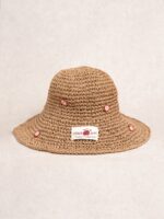 Brown Vintage Apple Woven Straw Hat - Image 3