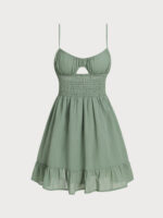 Green Cotton Strap Beach Dress - Image 5