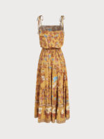 Yellow Print Beach Dresse - Image 7