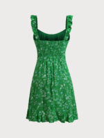 Green Floral Print Beach Dress - Image 6