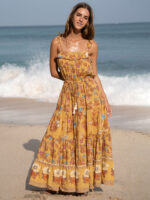 Yellow Print Beach Dresse - Image 3