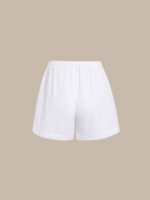 White Cotton-Linen Cover-Up Shorts - Image 8