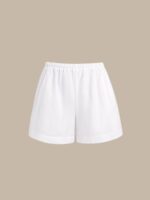 White Cotton-Linen Cover-Up Shorts - Image 7