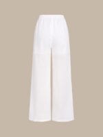 White Cotton-Linen Wide-Leg Cover-Up Pants - Image 7