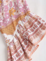 Pink Printed Ruffled Beach Dress - Image 10