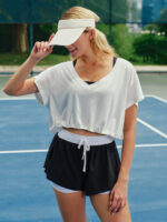 Contrast Trim Lined Workout Shorts - Image 2