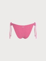 Pink Floral Jacquard Tie Bikini Bottom - Image 4