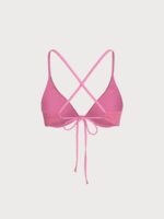 Pink Jacquard Underwire Triangle Bikini Top - Image 6