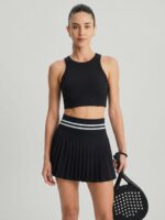 Black Pleated High-Waist Sports Skirt - Image 3