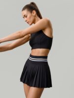 Black Pleated High-Waist Sports Skirt - Image 5