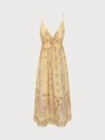 Yellow Sleeveless Tie Beach Dress - Image 6