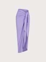 Purple Wrap Cover-Up Midi Skirt - Image 4