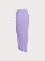 Purple Wrap Cover-Up Midi Skirt - Image 5